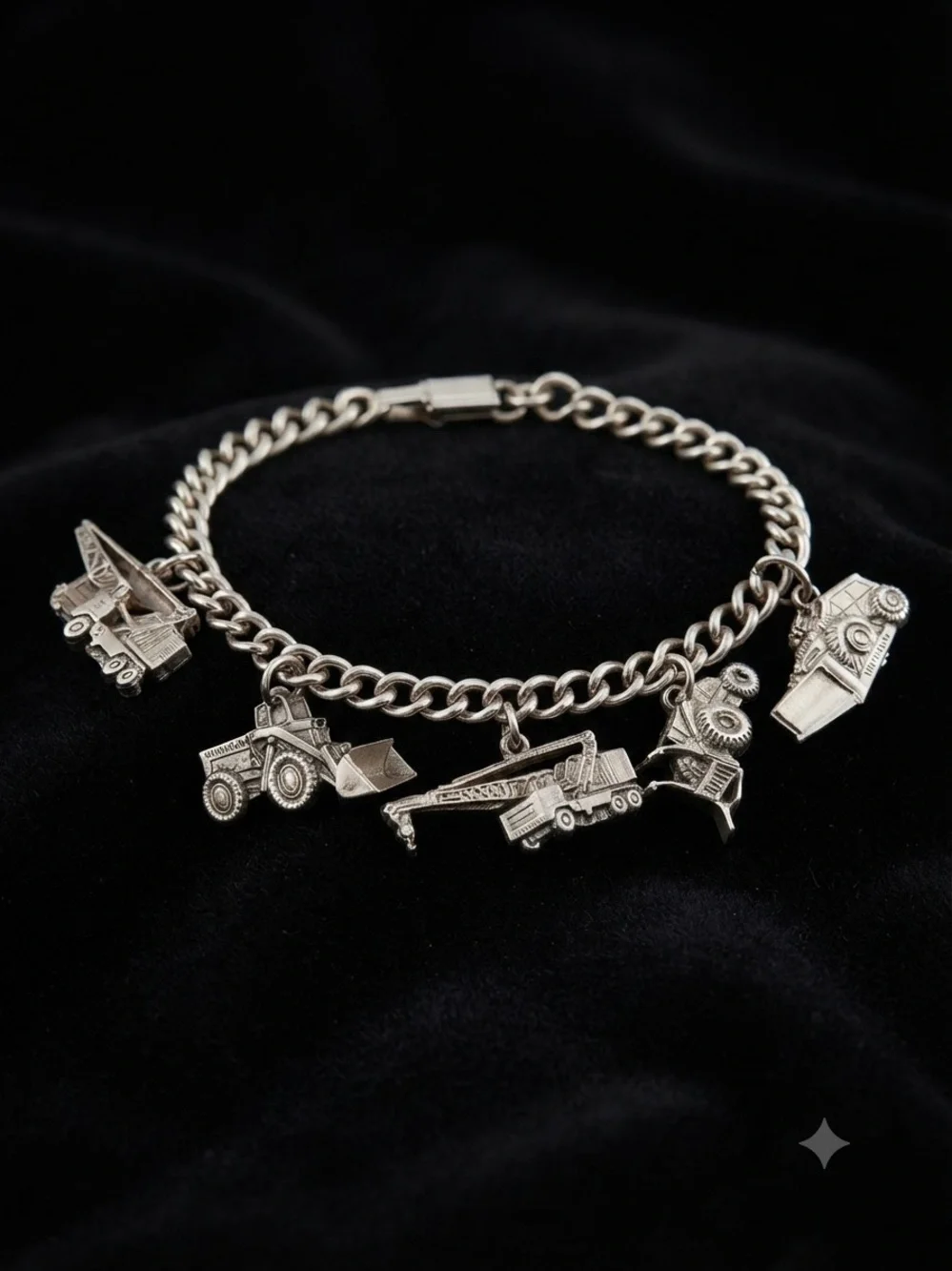 Silver Construction Charm Bracelet - Men Accessories